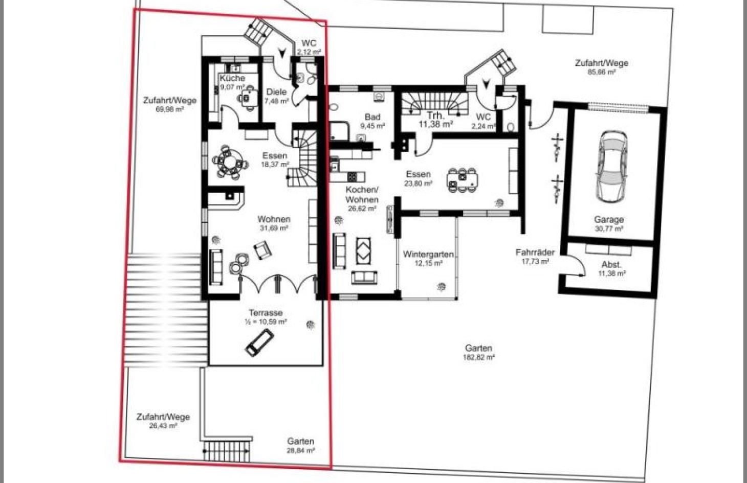 EG links von Schicke, moderne Wohlfühloase! DHH 1 von 2 in ruhiger Lage! in Oberkirch bei Dhonau Immobilien-Makler Ortenau