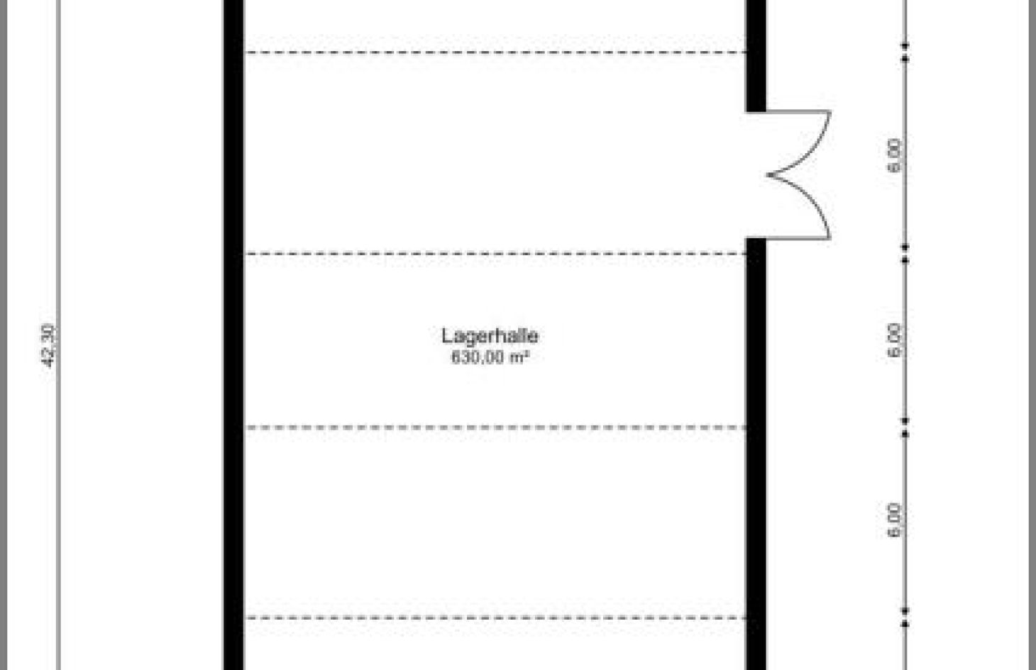 Grundriss Lagerhalle von Repräsentatives Büro und große Lagerhalle zentral in Achern in Achern bei Dhonau Immobilien-Makler Ortenau